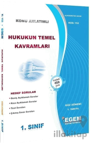 1. Sınıf 1. Yarıyıl Hukukun Temel Kavramları Konu Anlatımlı Hedef Soru