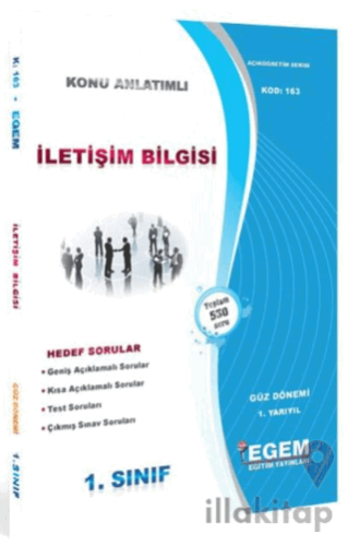 1. Sınıf 1. Yarıyıl İletişim Bilgisi Konu Anlatımlı - Kod 163