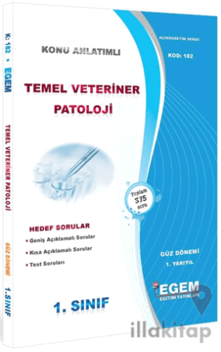 1. Sınıf 1. Yarıyıl Temel Veteriner Patoloji Konu Anlatımlı Soru Banka