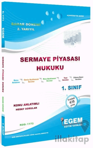 1. Sınıf 2. Yarıyıl Sermaye Piyasası Hukuku Konu Anlatımlı Hedef Sorul