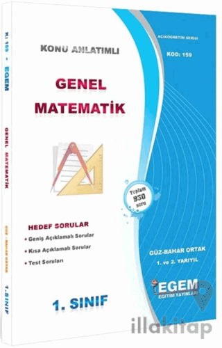 1. Sınıf Genel Matematik Güz Dönemi Konu Anlatımlı Soru Bankası - Kod 