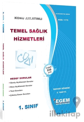 1. Sınıf Temel Sağlık Hizmetleri Bahar Dönemi Konu Anlatımlı Soru Bank