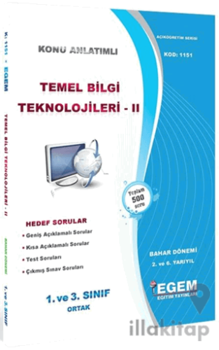 1. ve 3. Sınıf Ortak 2. ve 6. Yarıyıl Konu Anlatımlı Temel Bilgi Tekno