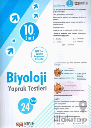 10. Sınıf Biyoloji Yaprak Test