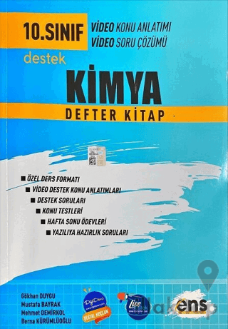 10. Sınıf Kimya Destek Defter Kitap