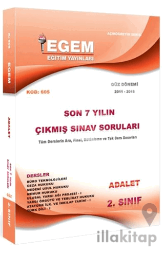 2. Sınıf 3. Yarıyıl Adalet Çıkmış Sınav Soruları (Kod 605)