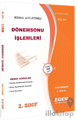 2. Sınıf 3. Yarıyıl Dönemsonu İşlemleri Konu Anlatımlı Soru Bankası - 