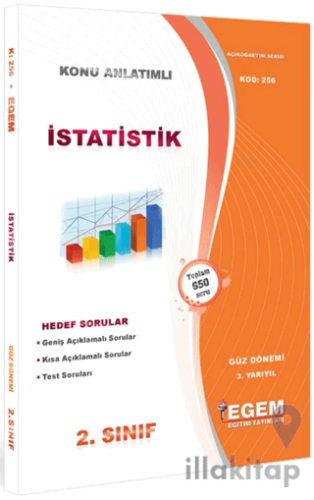 2. Sınıf 3. Yarıyıl İstatistik Konu Anlatımlı Soru Bankası - Kod 256