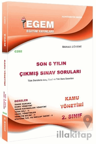 2. Sınıf Kamu Yönetimi Son 6 Yılın Çıkmış Sınav Soruları - Kod C202