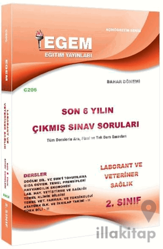 2. Sınıf Laborant ve Veteriner Sağlık Son 6 Yılın Çıkmış Sınav Sorular