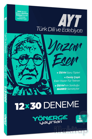 2024 AYT Türk Dili ve Edebiyatı Yazar Eser 12 x 30 Deneme