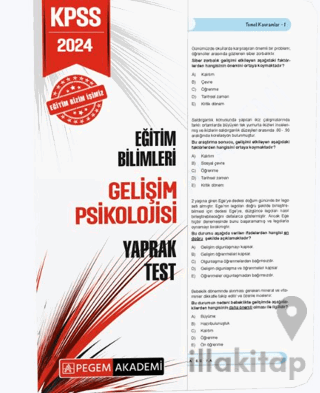 2024 KPSS Eğitim Bilimleri Gelişim Psikolojisi Yaprak Test