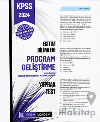 2024 KPSS Eğitim Bilimleri Program Geliştirme Yaprak Test