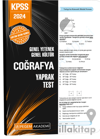 2024 KPSS Genel Yetenek Genel Kültür Coğrafya Yaprak Test