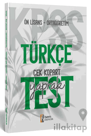 2024 KPSS Ortaöğretim Ön Lisans Türkçe Çek Kopart Yaprak Test