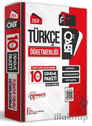 2024 ÖABT Türkçe Öğretmenliği Türkiye Geneli 10 Deneme Dijital Çözümlü