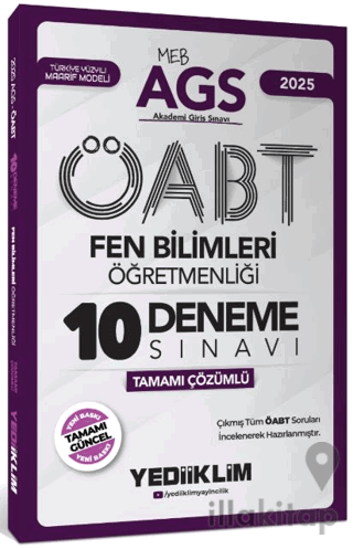 2025 MEB AGS ÖABT Fen Bilimleri Öğretmenliği Tamamı Çözümlü 10 Deneme 