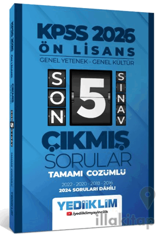 2026 Ön Lisans Genel Yetenek - Genel Kültür Tamamı Çözümlü Son 5 Sınav