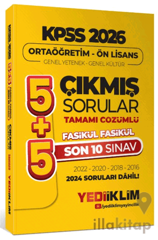 2026 Ortaöğretim-Önlisans Genel Yetenek Genel Kültür 5+5 Tamamı Çözüml