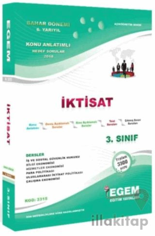 3. Sınıf 6. Yarıyıl İktisat Bahar Dönemi Konu Anlatımlı Soru Bankası -