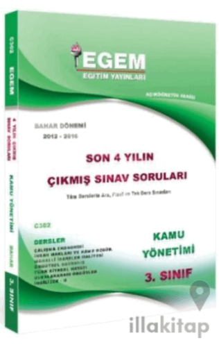 3. Sınıf 6. Yarıyıl Kamu Yönetimi Son 5 Yılın Çıkmış Sınav Soruları