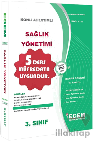 3. Sınıf 6. Yarıyıl Konu Anlatımlı Sağlık Yönetimi - Kod 3322