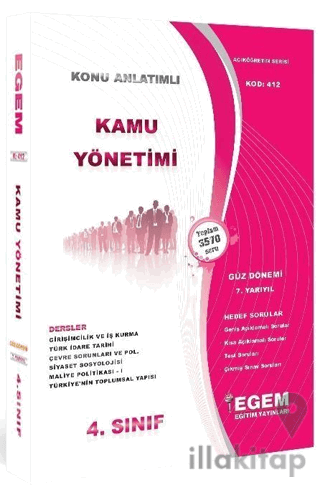 4. Sınıf 7. Yarıyıl Kamu Yönetimi Hedef Sorular (Kod 412)