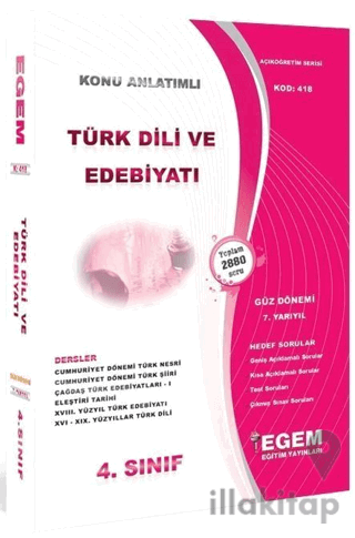 4. Sınıf 7. Yarıyıl Türk Dili ve Edebiyatı Konu Anlatımlı Soru Bankası