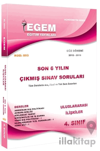 4. Sınıf 7. Yarıyıl Uluslararası İlişkiler Son 6 Yılın Çıkmış Sınav So