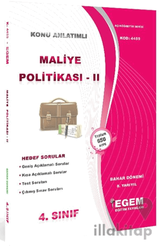 4. Sınıf 8. Yarıyıl Konu Anlatımlı Maliye Politikası 2 - Kod 4459