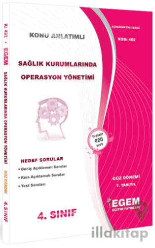 4. Sınıf Sağlık Kurumlarında Operasyon Yönetimi Konu Anlatımlı Soru Ba