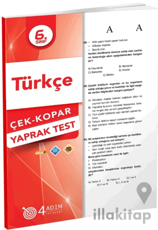 6. Sınıf Türkçe Çek Kopar Yaprak Test