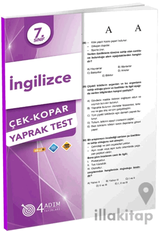 7. Sınıf İngilizce Çek Kopar Yaprak Test