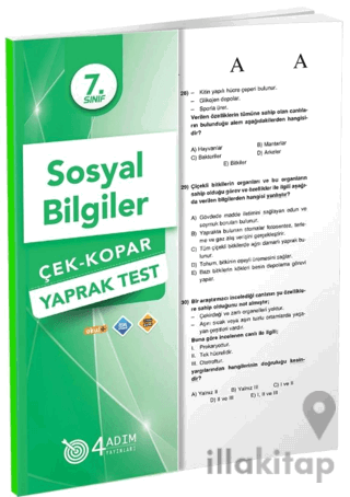 7. Sınıf Sosyal Bilgiler Çek Kopar Yaprak Test