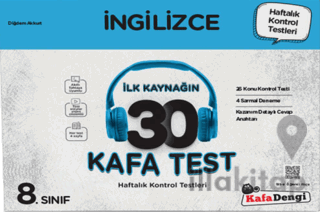 8. Sınıf İngilizce İlk Kaynağın 30 Kafa Test Kafadengi Yayınları