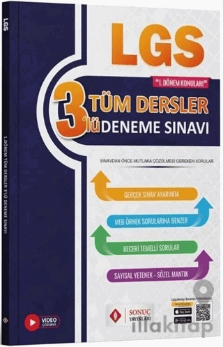 8. Sınıf LGS Tüm Dersler 1. Dönem 3 Deneme