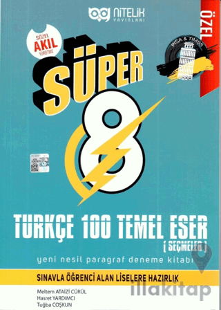 8. Sınıf Süper Türkçe 100 Temel Eser Yeni Nesil Paragraf Deneme Kitabı