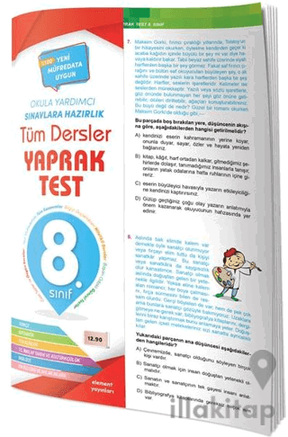 8. Sınıf Tüm Dersler Yaprak Test