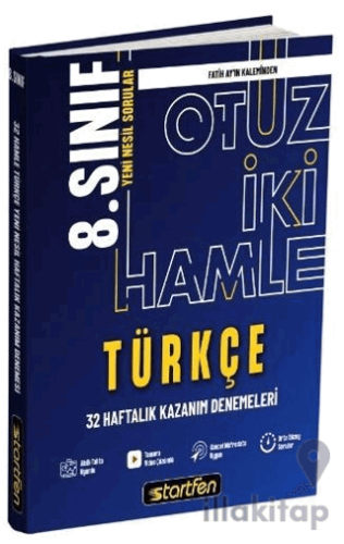 8. Sınıf Türkçe 32 Hamle Haftalık Kazanım Denemeleri