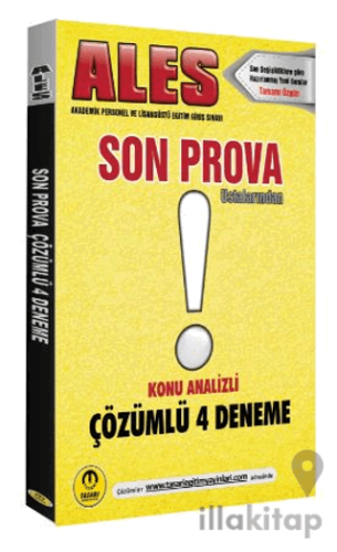 ALES Son Prova 4 Çözümlü Deneme