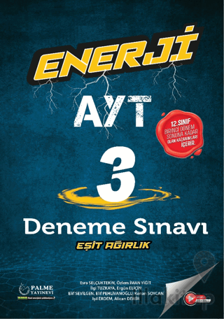 Enerji Ayt Eşit Ağırlık 3 Deneme Sınavı