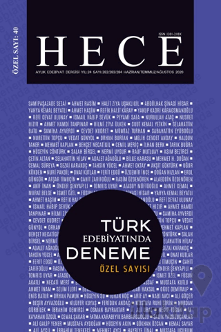 Hece Aylık Edebiyat Dergisi Yıl: 24 Sayı: 282/283/284 Haziran/Temmuz/A