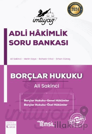 İmtiyaz Adli Hakimlik Soru Bankası Borçlar Hukuku Genel Hükümler - Öze