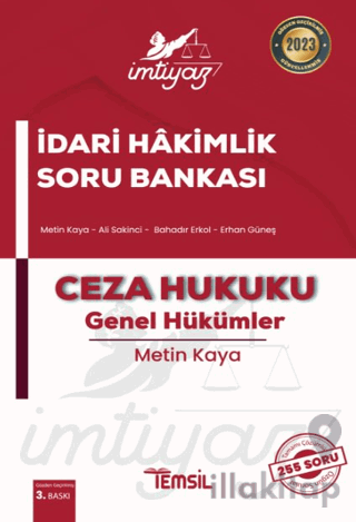 İmtiyaz İdari Hakimlik Soru Bankası Ceza Hukuku - Genel Hükümler