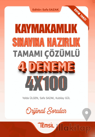 Kaymakamlık Sınavına Hazırlık Tamamı Çözümlü 4 Deneme