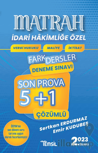 Matrah Vergi Hukuku - Maliye - İktisat 5+1 Fark Dersler Çözümlü Deneme