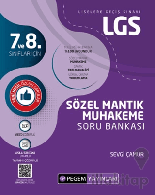 Pegem Yayınları 8. Sınıf LGS Sözel Mantık Muhakeme Soru Bankası