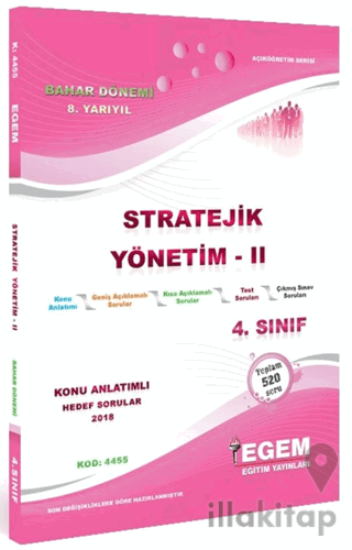 Stratejik Yönetim 2 Bahar Dönemi Konu Anlatımlı Soru Bankası 8. Yarıyı