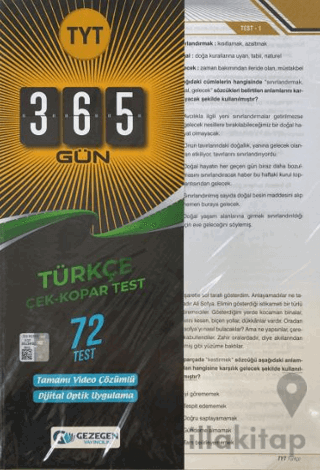 TYT 365 Gün Türkçe 72 Yaprak Test