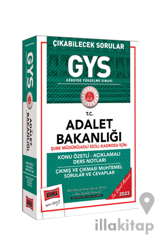 Yargı Yayınları 2023 Adalet Bakanlığı GYS Çıkabilecek Sorular Şube Müd